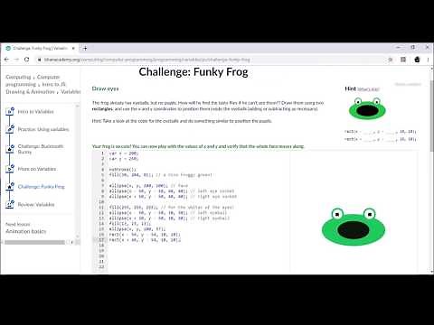 Challenge Funky Frog Khan Academy