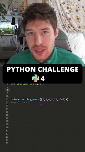 Python Coding Challenge: Counting Even Numbers in a List