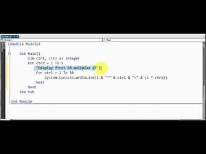 Visual Basic - Nested Loops - Example 1
