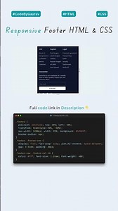 📦 Responsive Footer Using HTML & CSS Only! #webdevelopment #coding #htmlcss #shorts