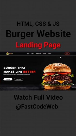 How to Create Burger Website Using HTML & CSS | Fast Code
