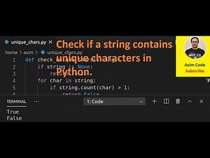 How to check if a string contains unique characters in Python