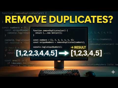 Remove Duplicates from Array in JavaScript | Coding Interview Question