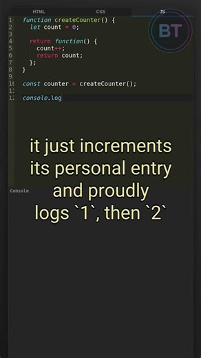 This is why JavaScript functions remember things. #javascript