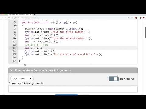 Java Program: Divide two integers