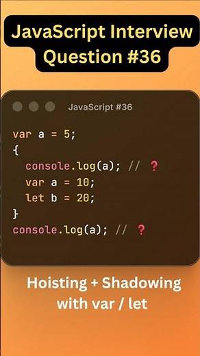 #36 - Hoisting in JavaScript | ✅ Most Developers Fail This l #javascript #reactjs #frontend #webdev