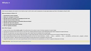 Whats new in Python 3.10 Pre-release