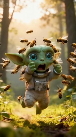 Baby Alien Tries Honey and Gets Chased by Bees!