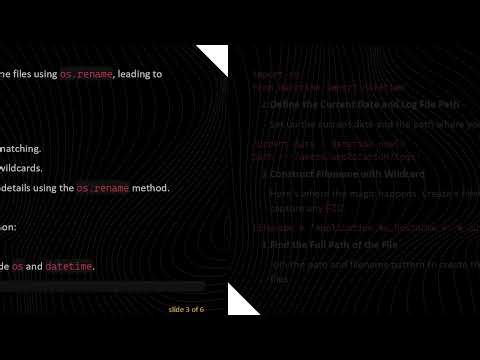 How to Rename Log Files with Python Using Wildcards and DateTime