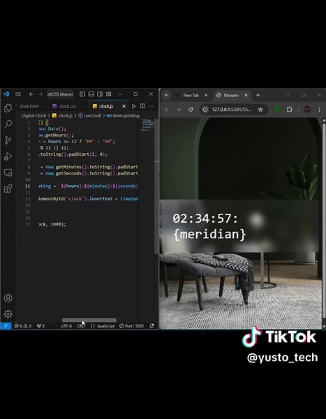 Build a Digital Clock with HTML, CSS, and JavaScript