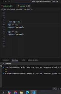 Nullish Coalescing Assignment Operator | javascript interview question #shorts #coding #javascript