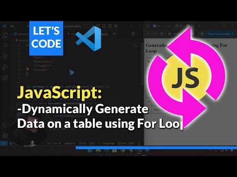 JavaScript Essentials: Generate Data On A Table Using For Loop