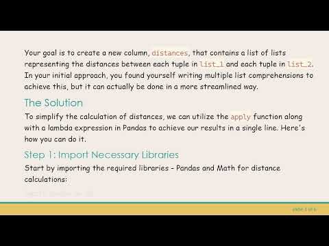 Efficient Calculation of Euclidean Distances between Points in a DataFrame Using Python