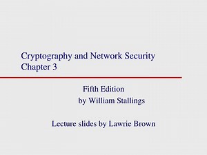 Cryptography and Network Security Chapter 3 - SlideServe