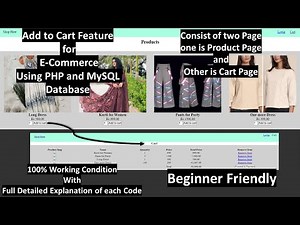 Add to Cart function using PHP & MySQL Tutorial |Ecommerce Website |ADD TO CART |DELETE FROM CART