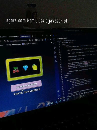 Caçaniquel com HTML, CSS e JavaScript: Um Desenvolvimento Sério