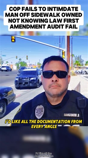 COP FAILS TO INTIMIDATE MAN OFF SIDEWALK OWNED NOT KNOWING LAW FIRST AMENDMENT AUDIT FAIL #AuditFail #FirstAmendment #PublicSidewalk | Pranky