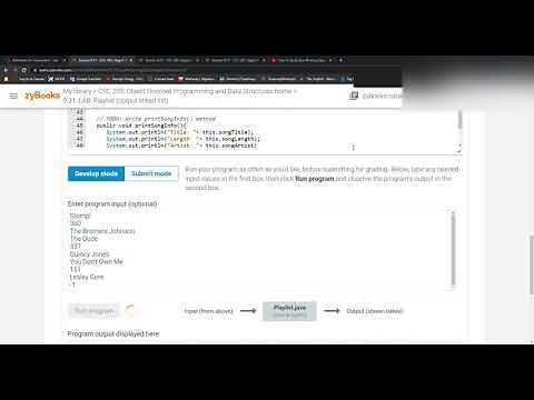 Playlist (output linked list) In Java