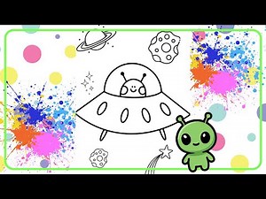 Alien in the Spaceship Colouring