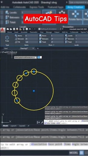 AutoCAD Polar Array Command | Easy Tutorial for Beginners #AutoCAD #TipsAndTricks" @cadcamtechstudy