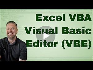 Excel VBA Visual Basic Editor (VBE)