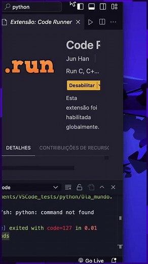 How to Fix the error bin/sh: python: command not found in VS Code
