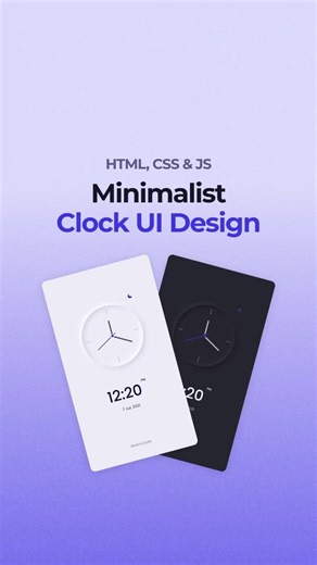 Analog Clock Ui Design HTML CSS JavaScript