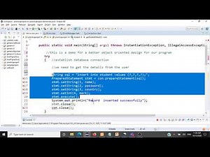 JDBC - Insert operation using PreparedStatement - Java Programming - CSE1007