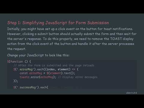 How to Add Toast Messages to a Submit Button in Your Form