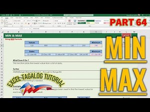 [Excel Tagalog Tutorial #64] Min and Max
