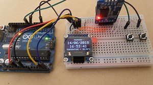 Arduino real time clock with temperature monitor using DS3231 and SSD1306