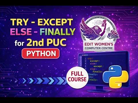 Try – Except – Else – Finally in Python | 2nd PUC Python | except else finally clause