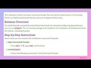 How to Fix Pyaudio Installation Issues in Command Prompt
