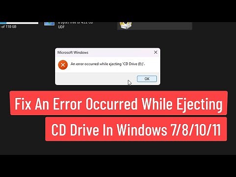 Fix An Error Occurred While Ejecting CD Drive In Windows 7/8/10/11 | How to Remove Power ISO Drive
