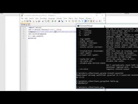 Send Hex text on Windows on Serial Port using Python