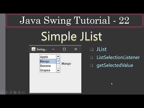 JList and ListSelectionListener | Java Swing Tutorial #22