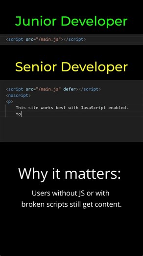 Junior Developer vs Senior Developer (Part 10) #programming #coding #html