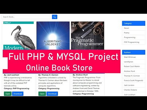 Online Book Store - Full PHP & MYSQL Project - Part 1