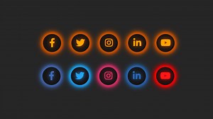 Glowing Social Media Icons using only HTML & CSS