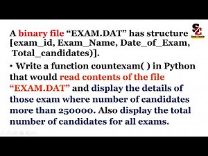 Question Based on Binary File | Class 12 Computer Science
