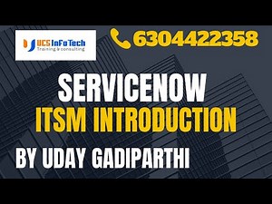 ServiceNow ITSM introduction explained in detail by Uday Gadiparthi.Contact us at 6304422358