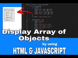 Display array of objects using #javaScript and #HTML | populate html table with json data