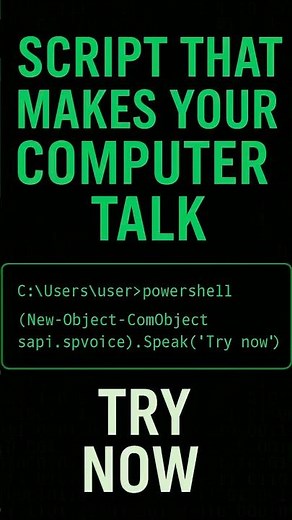 Script That Makes Your Computer TALK – CMD Powershell Fun
