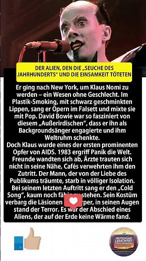 KLAUS NOMI: DER ALIEN, DEN DIE „SEUCHE DES JAHRHUNDERTS“ UND DIE EINSAMKEIT TÖTETEN