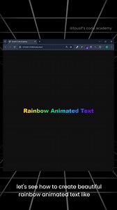 Rainbow Animated Text Using Only HTML & CSS | Easy Tutorial Learn how to create a beautiful rainbow animated text effect using only HTML and CSS. In this video, I show you how to apply gradient colors, clip the background into the text, and animate it smoothly with keyframes. Perfect for beginners and front-end developers. Watch the full tutorial and try it on your website! #codewithtoushif #RainbowText #CSSAnimation #HTMLCSS #GradientText #WebDesign #FrontendDev #CodingTutorial #CodeWithToushif