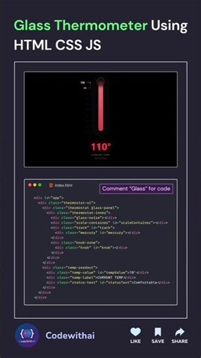 Master Glass-morphism & Dynamic UI with HTML, CSS & JS! 🚀💻#coding#animation#html#javascript#css#tech