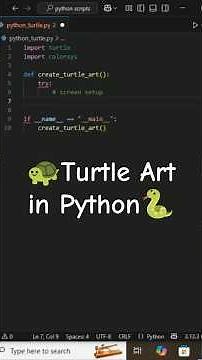 🎨create turtle art in #python🐢✨ #programming #coding #pythonshorts #shorts #turtle