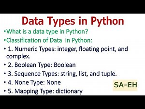 Data Types in Python | Numeric | String | List | Tuple | Dictionary | Boolean | None | CBSE |Python