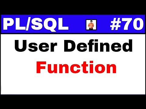 PL/SQL Tutorial #70: What is User Defined Function in PLSQL ‪@TechShooterIN‬
