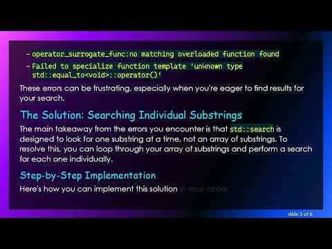 Searching Substrings in std::string using std::search